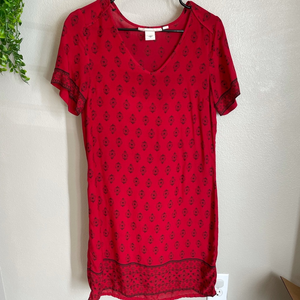 Red boho dress